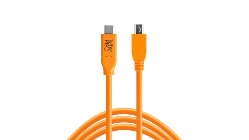 Tether Tools TetherPro USB-C to 2.0 Mini-B 5-Pin, 15' (4.6m) ORG