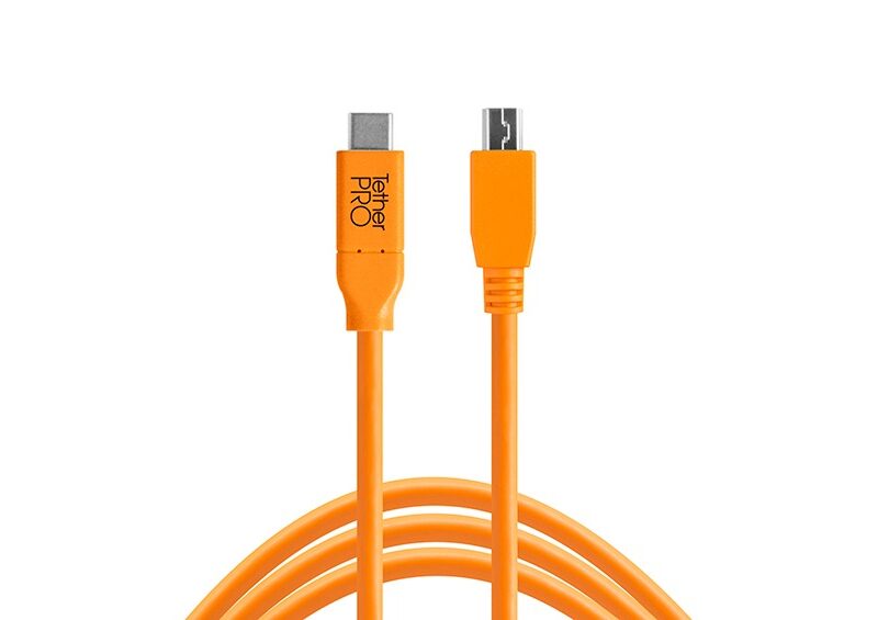 Tether Tools TetherPro USB-C to 2.0 Mini-B 5-Pin, 15' (4.6m) ORG