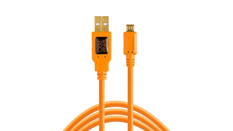 Tether Tools TetherPro USB 2.0 to Micro-B 5-Pin, 15' (4.6m), ORG