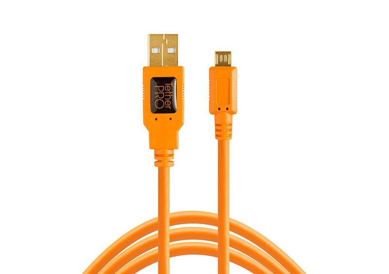 Tether Tools TetherPro USB 2.0 to Micro-B 5-Pin, 15' (4.6m), ORG