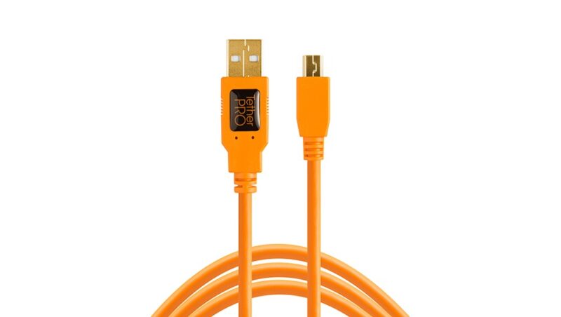 Tether Tools TetherPro USB 2.0 to Mini-B 5-Pin, 15' (4.6m), ORG