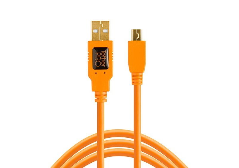 Tether Tools TetherPro USB 2.0 to Mini-B 5-Pin, 15' (4.6m), ORG