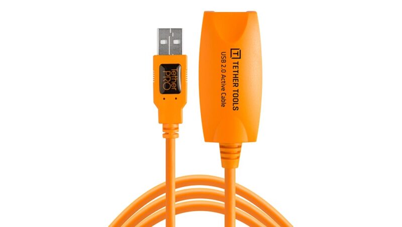 Tether Tools TetherPro USB 2.0 to USB Female Active Extension, 16' (5m), ORG