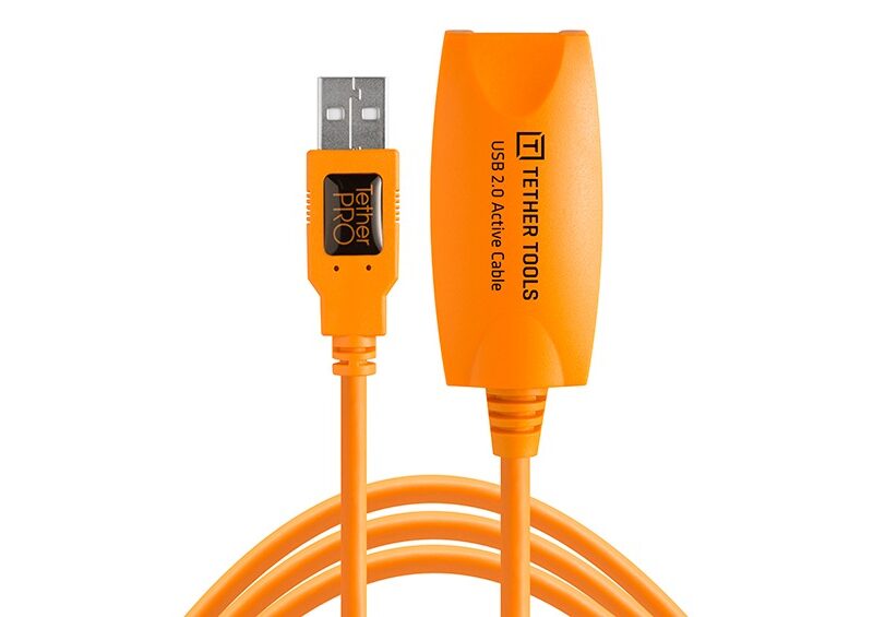 Tether Tools TetherPro USB 2.0 to USB Female Active Extension, 16' (5m), ORG